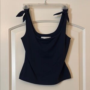 Susana Monaco Blue Sleeveless Fitted Tank